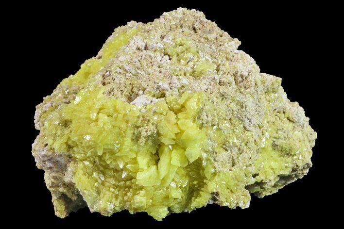 Yellow Sulfur Crystals on Matrix - Steamboat Springs, Nevada #154344
